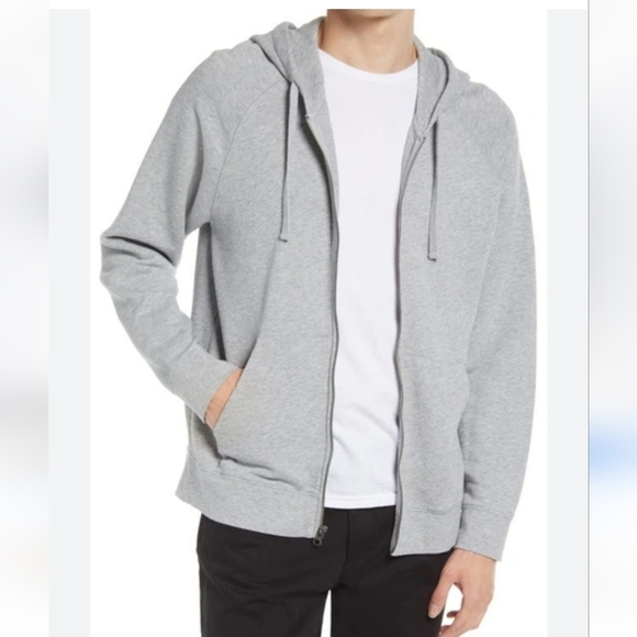 Vince French Terry Full Zip Hoodie Raglan Sleeve Front Pockets Size XL - Picture 1 of 11